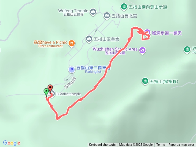 五指山橫向步道猴洞一線天來回預覽圖
