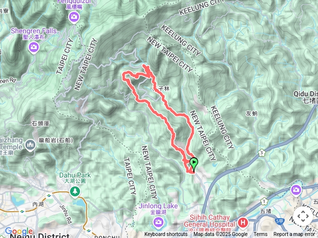 2022-01-09 汐止拱北殿~北港山~金明山~柯子林山~如意湖~彩虹橋~五指山古道O繞