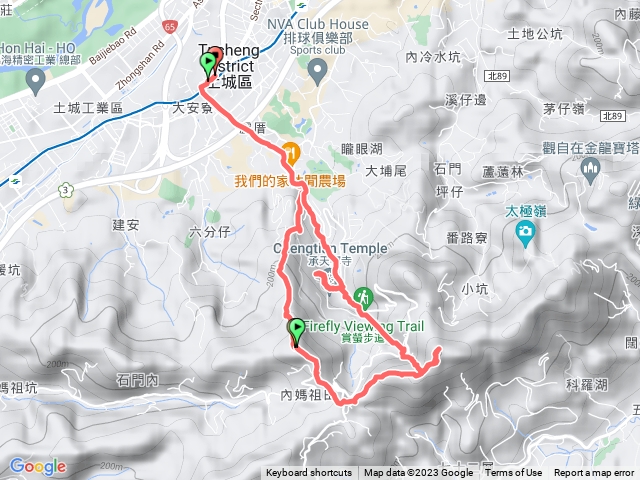 土城捷運站-火焰山-天上山O型