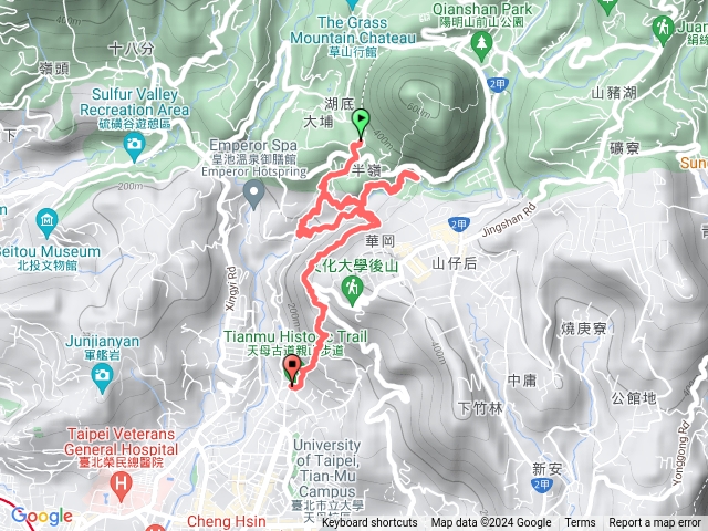 陽明山至松溪瀑布至天母古道