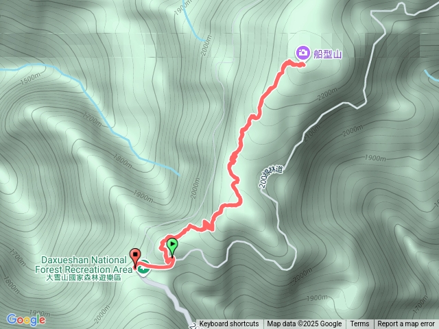 台中和平大雪山森林遊樂區行程 : 船型山 “原路來回”。