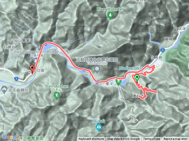 唐麻丹山（松鶴線）下蝴蝶谷瀑布