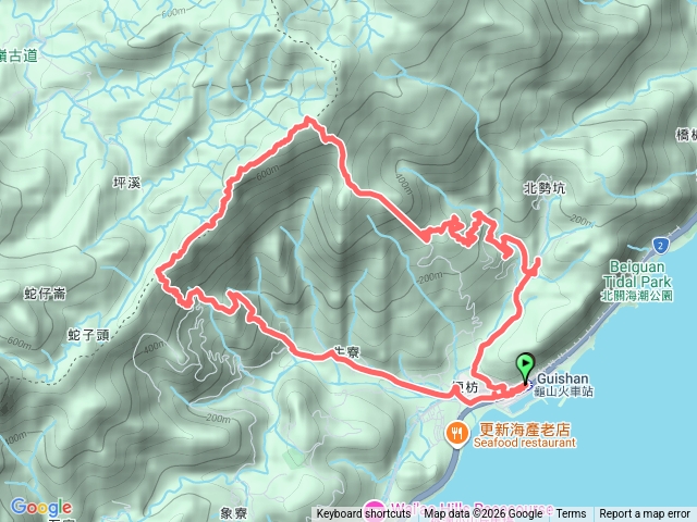 龜山站-北關農場山豬線-叢雲山-梗枋百年古道-頭城休閒農場O形