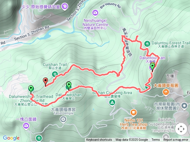 大崙頭尾山親山步道(大崙尾山登山口站上，經大崙尾山、大崙頭山、大崙頭山森林步道、風衝林平台、碧溪步道及翠山步道)預覽圖