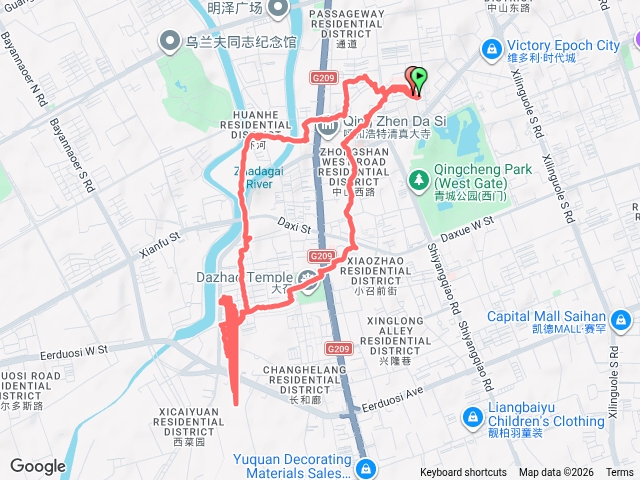 呼和浩特青城公園、大召寺、寬巷子