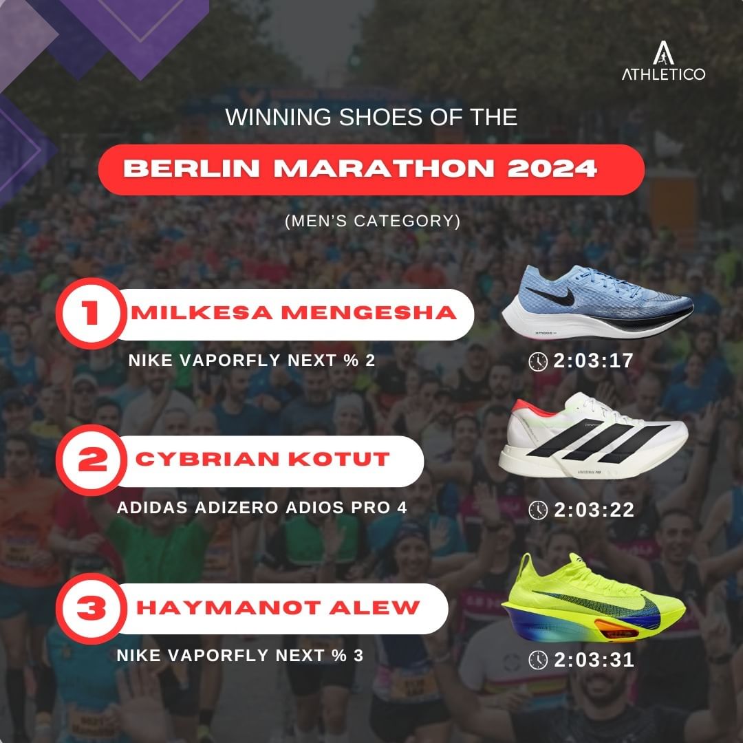 【話題】 2024柏林馬拉松前三名穿什麼鞋?Nike Vaporfly 依然經典不敗!