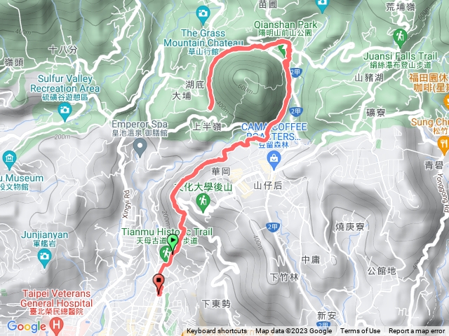 天母古道一陽明山前山公園一橫嶺古道→天母古道