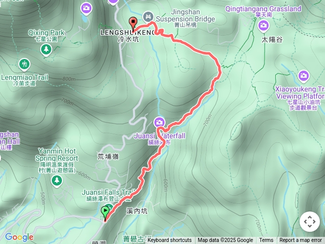 絹絲瀑布到冷水坑