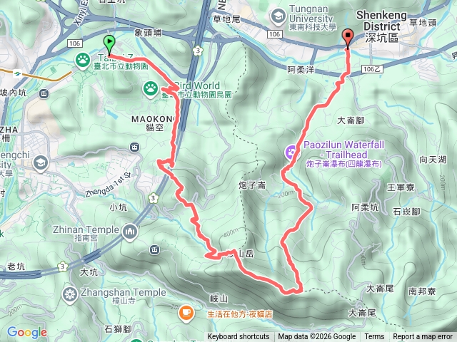 木柵動物園縱走猴山岳下深坑