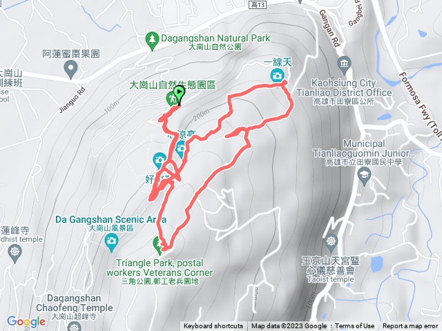 大岡山三角點 磐龍一線天 O繞