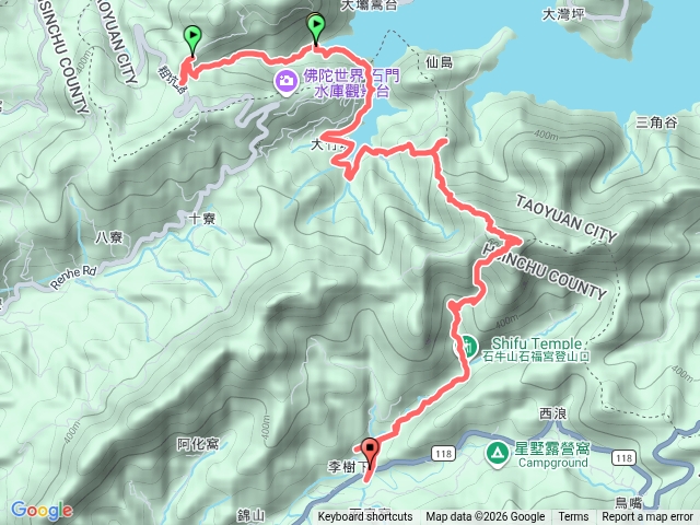 石門山南端入口到石牛山、李樹山