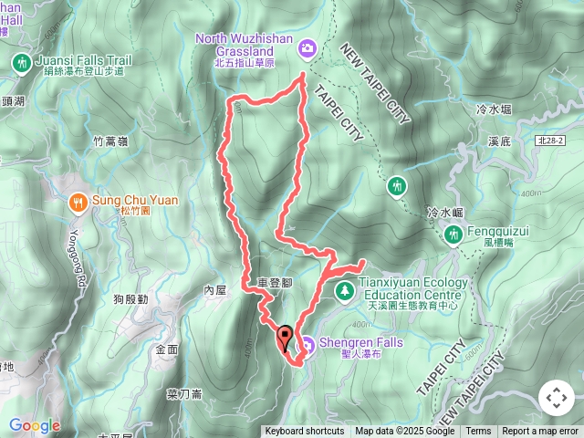 溪和宫-聖人崙-登峰圳-荷蘭古道-高頂山-嶺南山-內雙溪古道-坪頂古圳-大崎頭步道O型