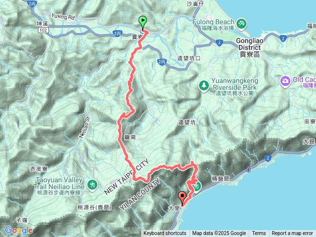 貢寮車站-大石壁山北峰-大石壁山-龍字碑-龍崗山-灣坑頭山-大里車站預覽圖