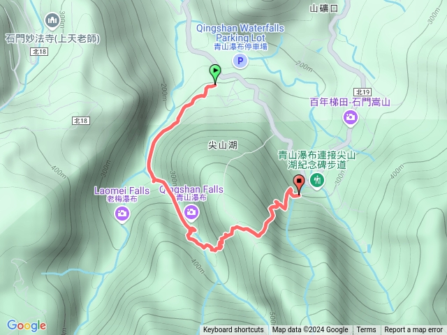 青山瀑布登山口到尖山湖步道紀念碑預覽圖