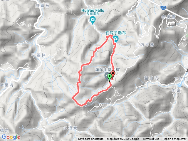 善覺寺、畝畝山、石硿子瀑布、O型