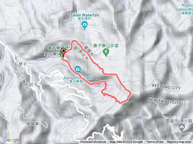 姜子寮絕壁、姜子寮山、旗尾崙O走