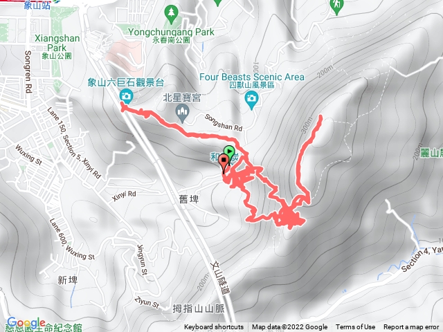 南港山縱走親山步道，慈惠堂登山口，姆指山，無極皇帝，南港山，九五峰，象山崗，六巨石，和興炭坑