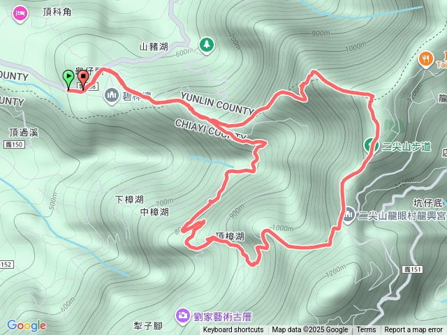 華山二尖山大眾爺廟路線預覽圖