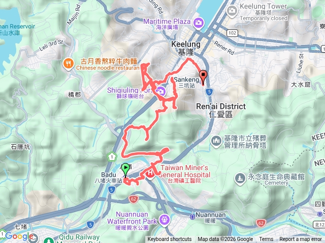 三八縱走反向(劉銘傳隧道)綠野遊蹤版預覽圖