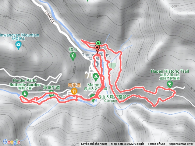 卡拉模基步道-雅岸步道-大羅蘭-古圳步道-溪瀧步道-卡拉模基步道口