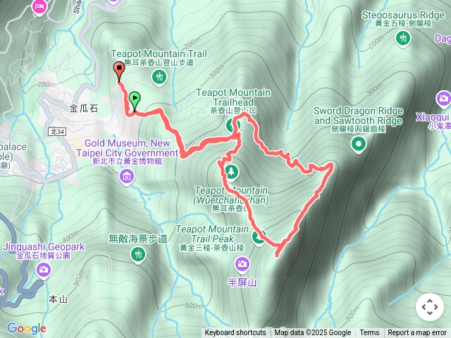 黃金洞上鋸齒稜回茶壺山O遶