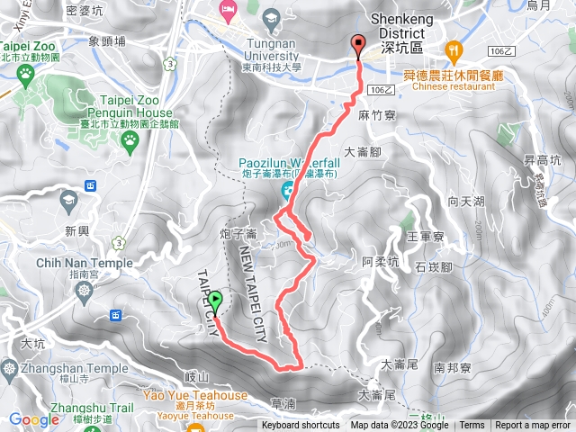 指南宮-猴山岳-炮仔寮瀑布-深坑老街