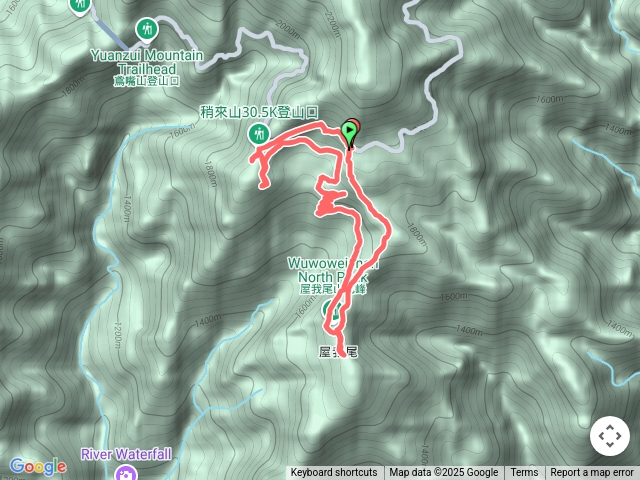 屋我尾山-大雪山起登O型走