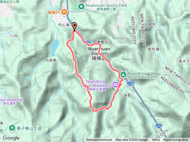 暖暖來福宮～觀音湖山～東勢坑山～東勢大崙～暖東峽谷～來福宮。（基隆暖暖）預覽圖