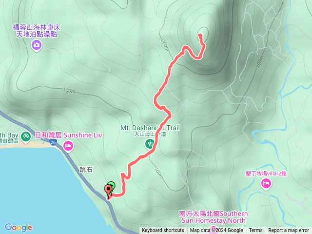 大山母山南灣路上