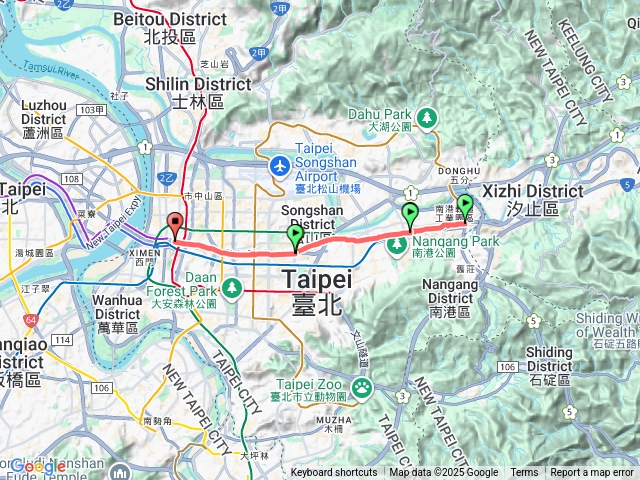 市民大道八段(南港展覽館)到一段(京站)
