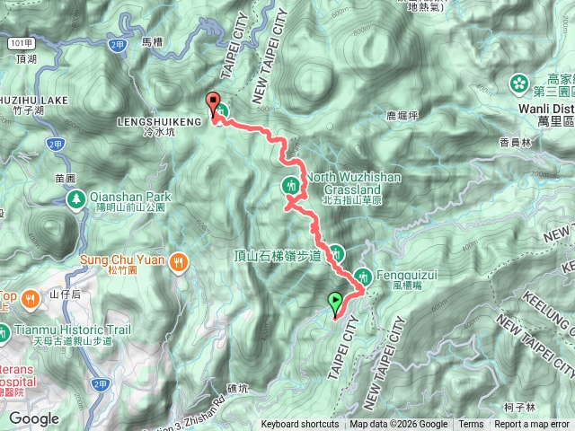 香對山+頂山溪山東峰+頂山西南峰+頂山+北頂山+高頂山+北五指山+杏林山南峰+杏林山+石梯嶺+擎天崗山東峰+擎天崗山預覽圖