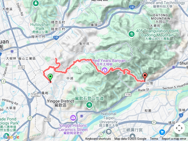 鳳鳴-山佳縱走（鳳鳴車站+山仔頂山+福源山+望湖山+石灰坑山+石灰坑山東峰+中坑山+山佳車站）