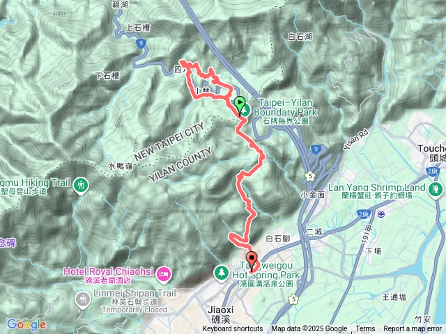 2025-09-05 四堵古道連走跑馬古道P形─四堵古道→關聖宮→四堵溪畔古道→石牌縣界公園→跑馬古道→迴音谷瀑布→玉龍居→十一股溪步道