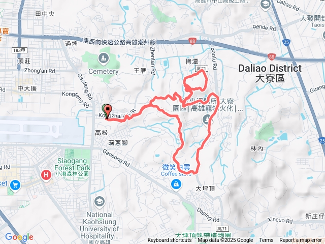 小港鳳梨山20250107 路線