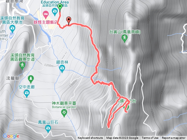 溪頭賞鳥步道→登山步道→天文台