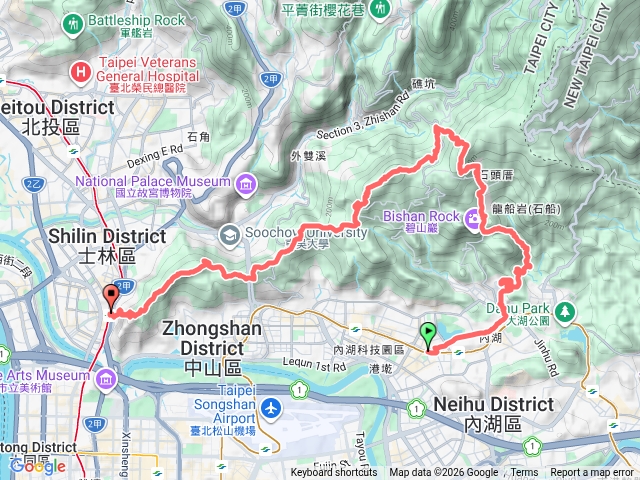 大崙頭尾山+劍潭山連走(臺北大縱走5): 碧山巖-大崙頭山-大崙尾山-鄭成功廟山-文間山-劍潭山-水神社-劍潭預覽圖