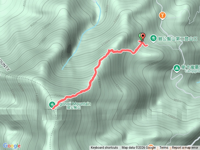 鵝公髻山第二登山口進出