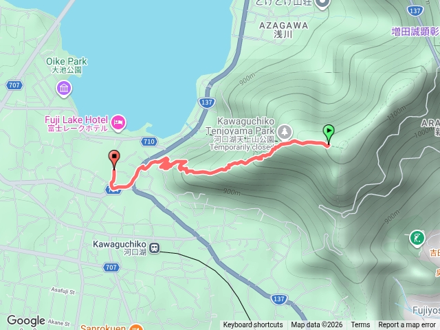 富士山河口湖天上山下行