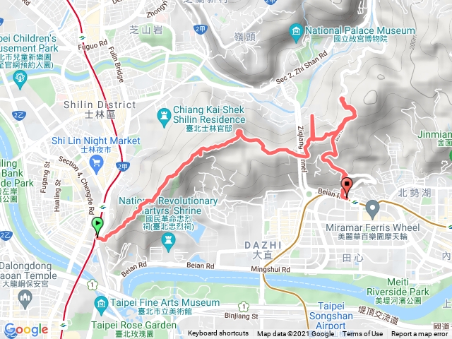 劍潭山、文間山、鄭成功廟、捷運劍南站