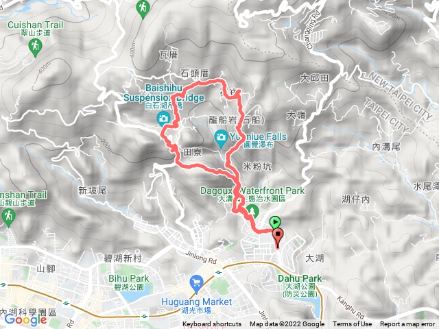 大溝溪-龍船岩-白石湖-鯉魚山步道O型