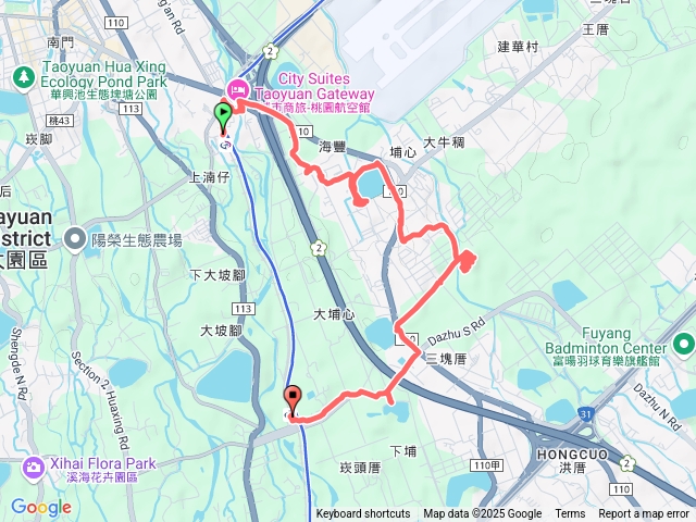 2025-08-02大園站懷德居埔心大埤機堡公園七星堆埤竹竿埤橫山站