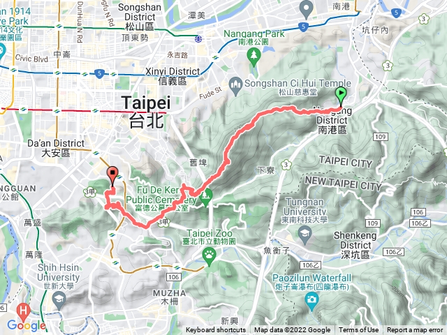 台北大縱走第六段：中華科大至捷運麟光站