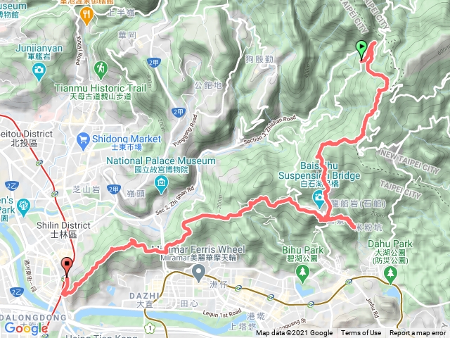 2021台北大縱走第四五段連走-風櫃口至圓覺瀑布＋劍潭支線