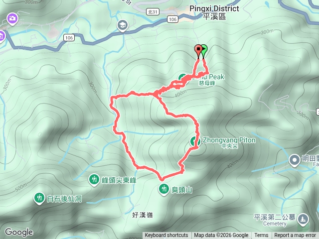 孝子山普陀山慈母峰中央尖山慈恩嶺平溪五尖O型預覽圖