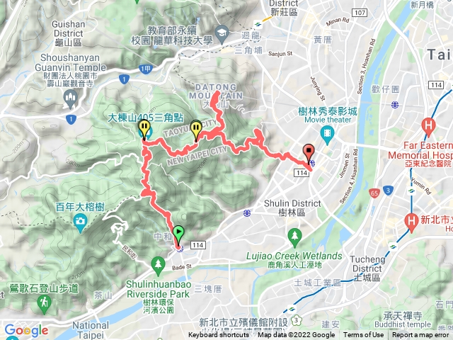 大棟山、秋壇山、鎮遠山、青龍嶺、大同山縱走。