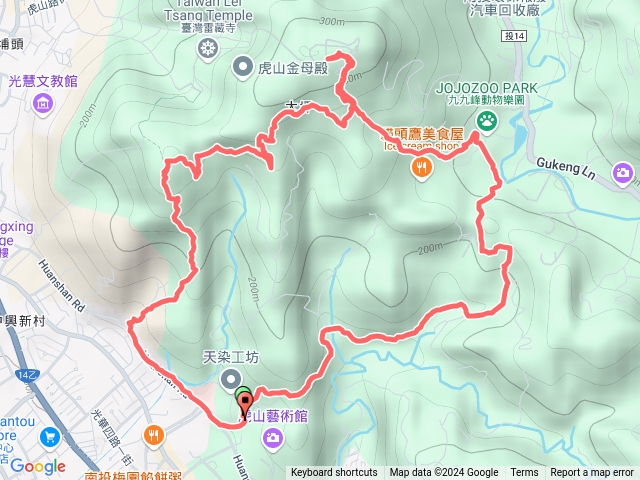 中興新村楓仔坑步道+99峰動物園+虎山登山步道O型7.4K