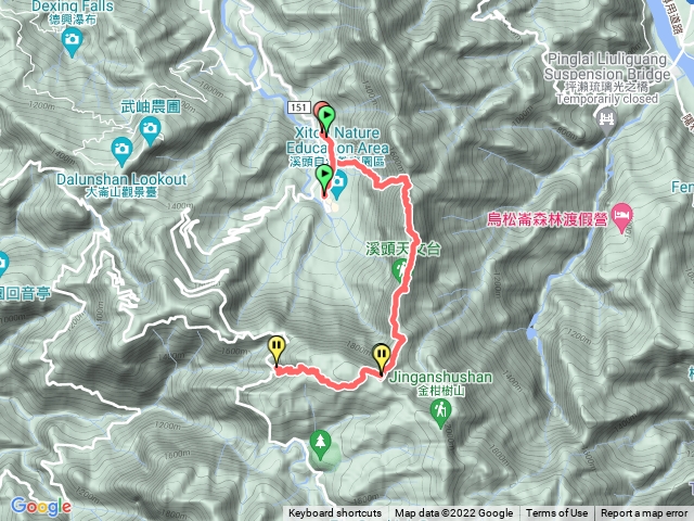 米堤飯店香蕉園起登南鳳凰山溪頭天文台