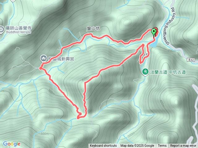 中坑橋-中坑西山尾稜-中坑西山-內盤山坑古道-新興宮O形