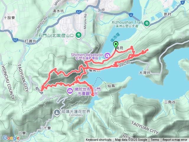 石門水庫，新溪洲山，石門山O走預覽圖