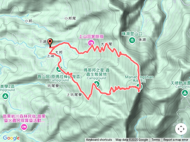 馬那邦山北線上湖進南線天然湖出順時針O型
